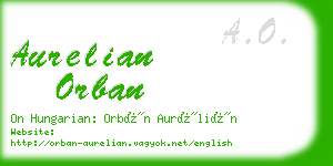 aurelian orban business card